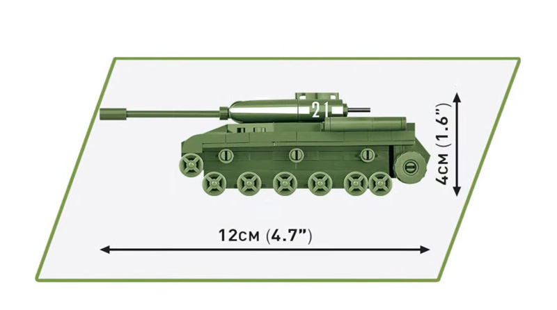 COBI Nano Tank 3098 IS-2 Maße und Seitenansicht