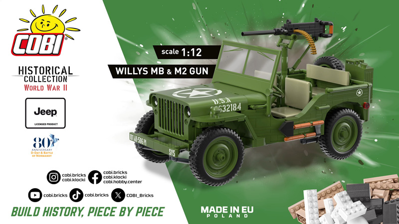 COBI 58 neues Sets Willys MB und M2 Gun 1:12 2805