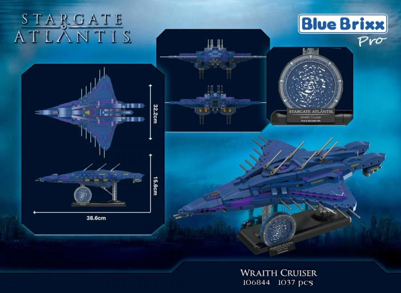 BlueBrixx Stargate 106844 Wraith Cruiser Box hinten