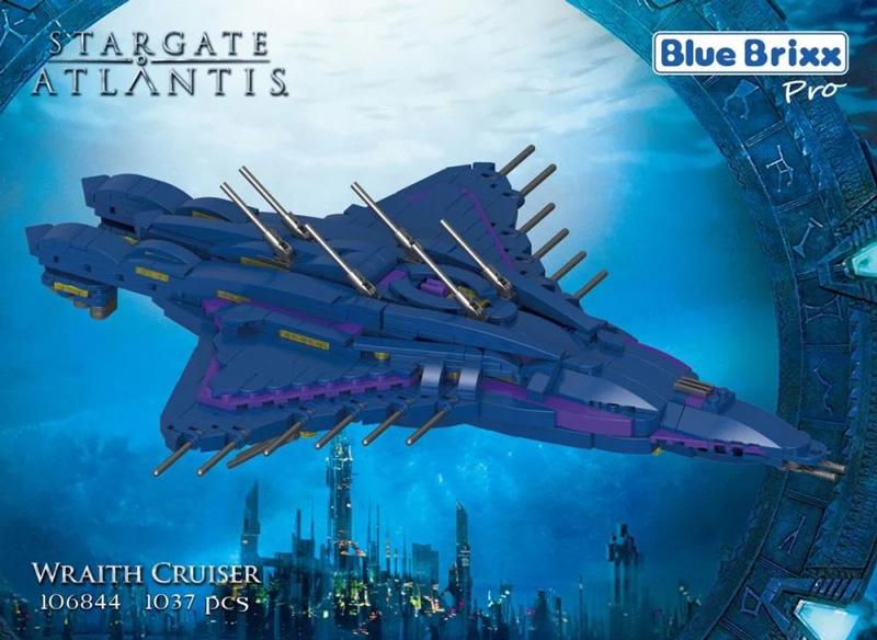 BlueBrixx Stargate 106844 Wraith Cruiser Box vorne