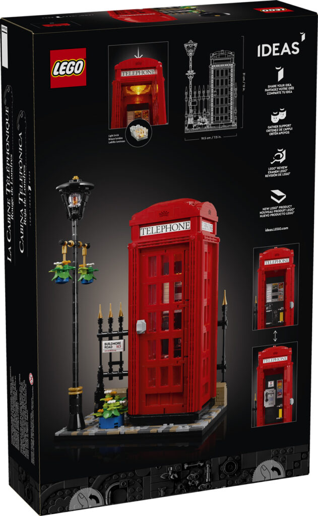 LEGO Ideas 21347 Rote Londoner Telefonzelle Box Rückseite