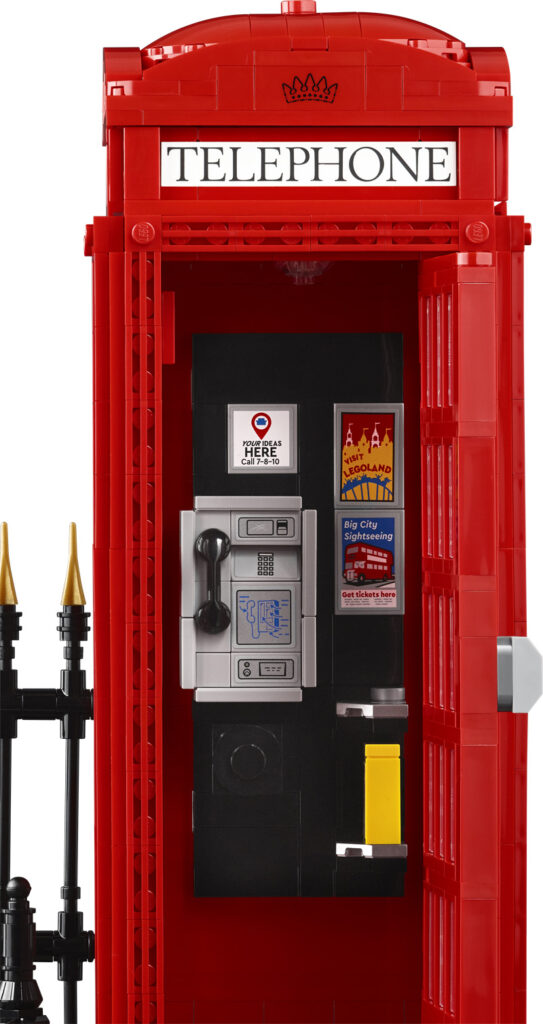 LEGO Ideas 21347 Rote Londoner Telefonzelle Innenansicht