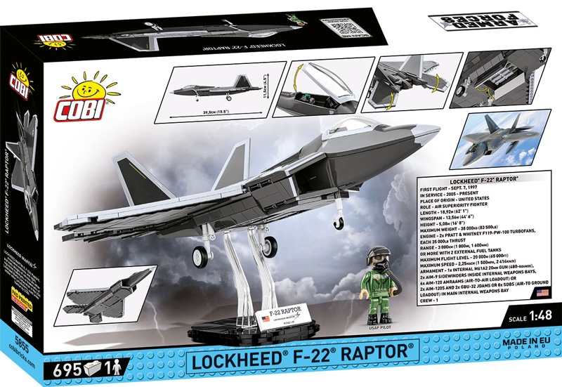 COBI 5855 F-22 Raptor Box hinten