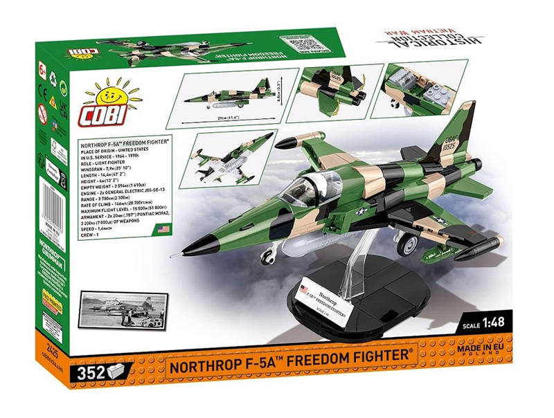 COBI Neuheiten Februar 2024 2425 Northrop F-5A Freedom Fighter Vietnam War Box Rückseite