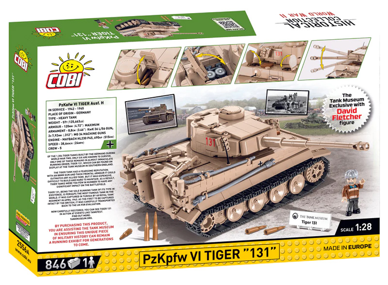 COBI 2556A Panzerkampfwagen VI Tiger I 131 exklusiv David Fletcher Box hinten