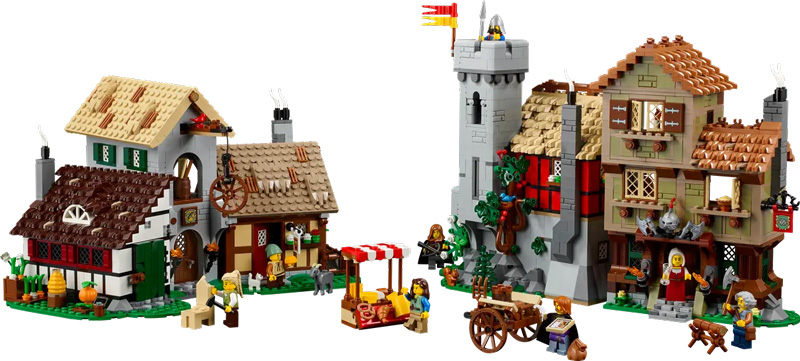 LEGO Mittelalterlicher Stadtplatz 10332 Set gesamt Vorderansicht