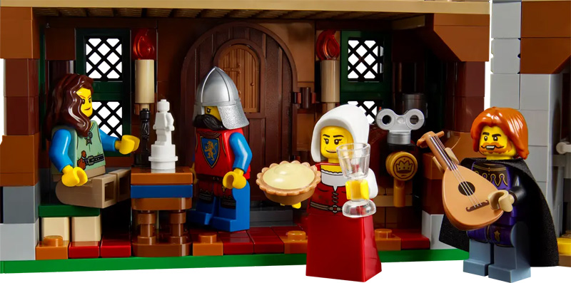 LEGO Mittelalterlicher Stadtplatz 10332 Szene mit Minifiguren