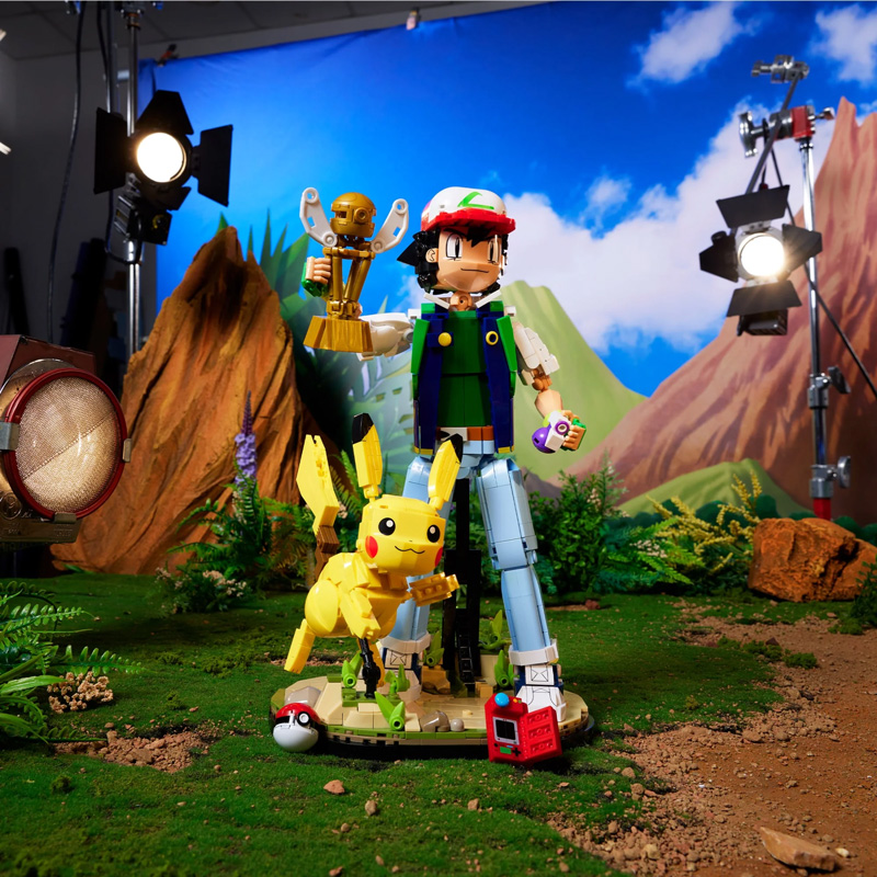 MEGA Pokemon Ash & Pikachu Path to Victory HTJ05 Set in Szene gesetzt Lifestyle