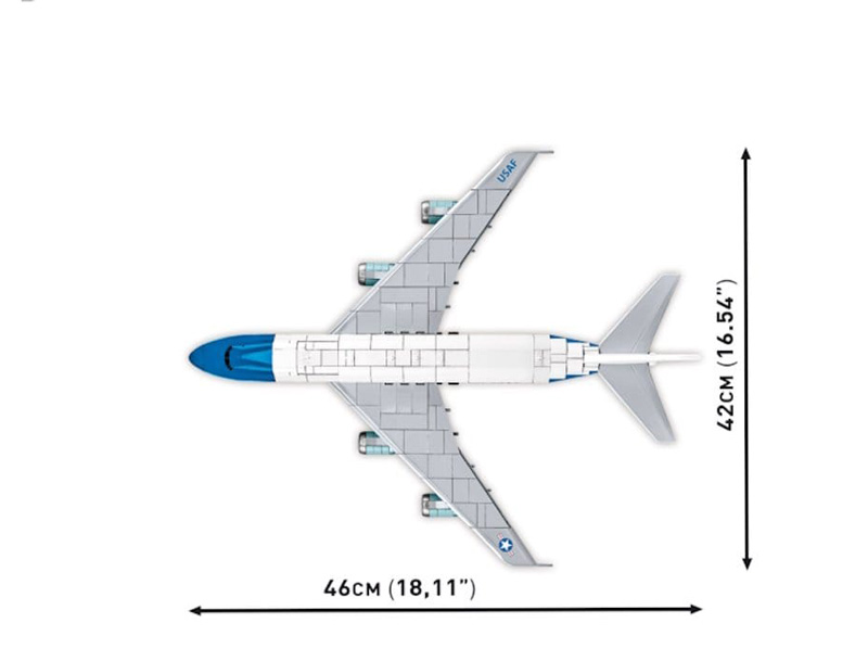 COBI 26610 Boeing 747 Air Force One Draufsicht und Maße