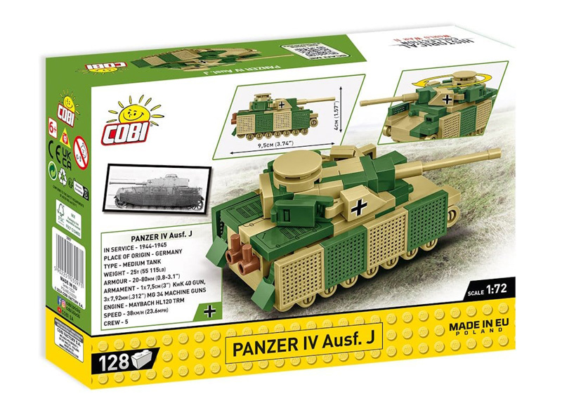 COBI 3097 Panzer IV Ausf J Nano Panzer Serie II Box Rückseite