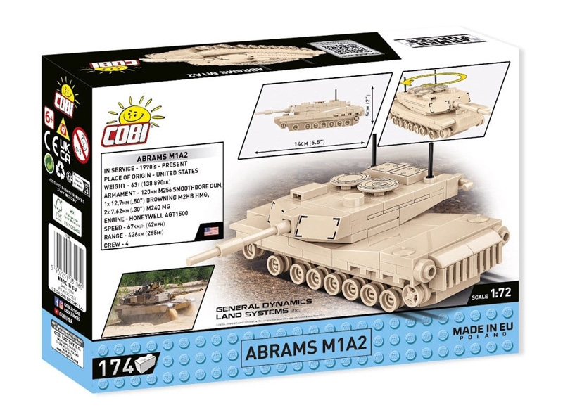 COBI Nano Panzer Serie II Abrams M1A2 Box Rückseite