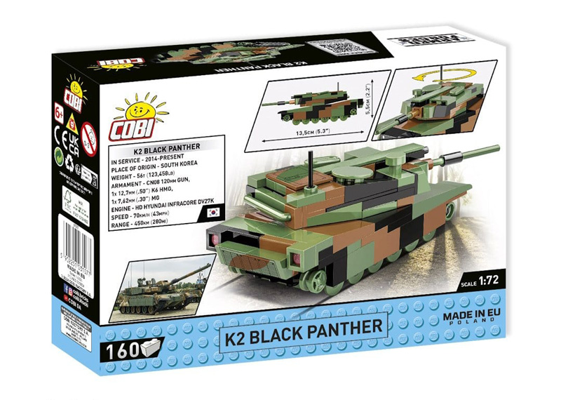 COBI Nano Panzer Serie II K2 Black Panther Box Rückseite 3107