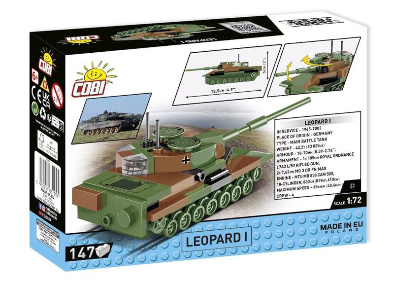 COBI Leopard I Nano Panzer Serie II 3105 Box Rückseite