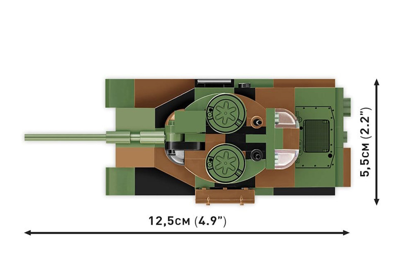 COBI Leopard I Nano Panzer Serie II 3105 Set Draufsicht und Maße