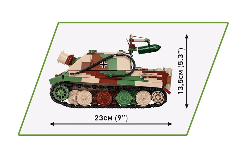 COBI 38cm Sturmmörser Sturmtiger 2585 Seitenansicht Maße