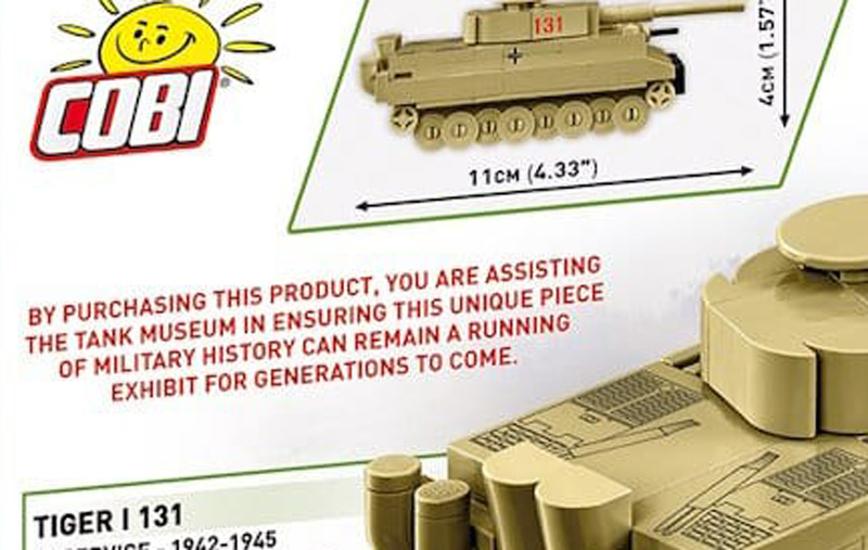 COBI 3095 Nano Panzer VI Tiger I 131 Box Hinweis Tank Museum