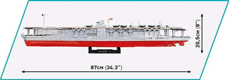 COBI Akagi 4850 Limited Edition Vorverkauf Set Maße Seitenansicht