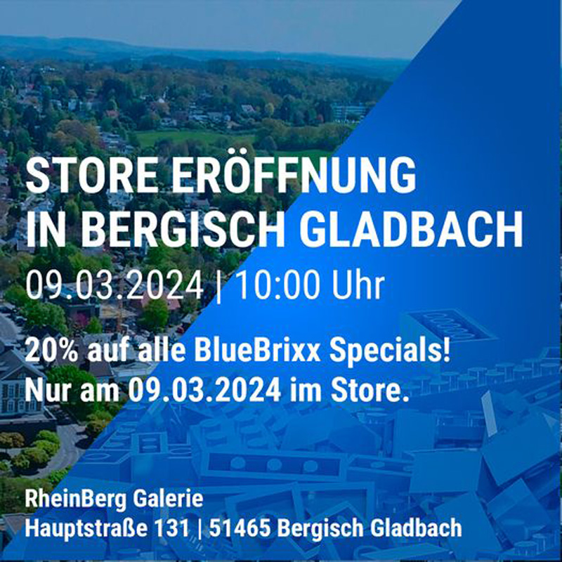 BlueBrixx Store Neueröffnung Bergisch Gladbach Ankündigung