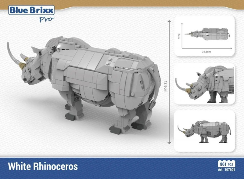 BlueBrixx Tiere Nashorn 107601 Box Back