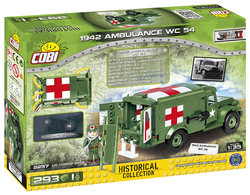 COBI 1942 Ambulance WC54 2257 altes Set Box hinten