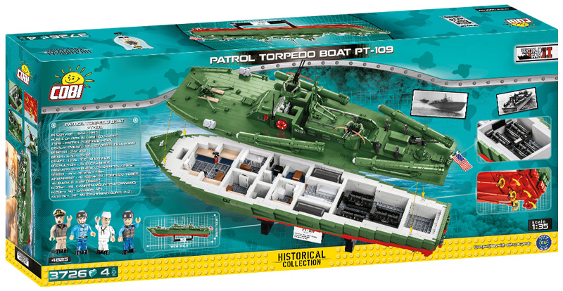 COBI Top Ten größte Sets 4825 Patrolboat PT-109 Box Rückseite