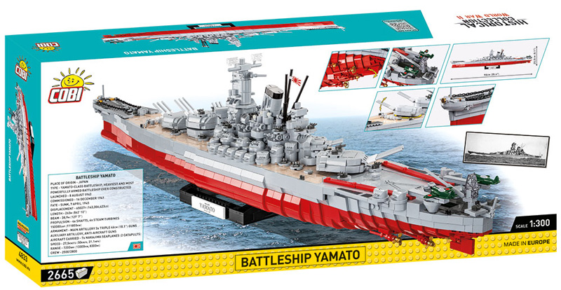 COBI Top Ten größte Sets 4833 Battleship Yamato Box Rückseite