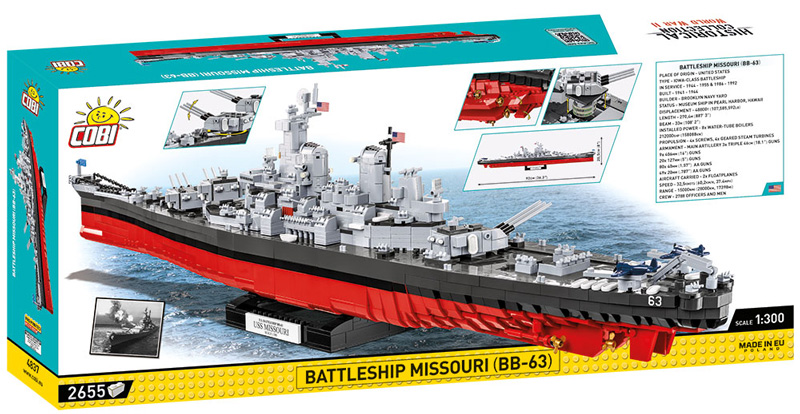 COBI Top Ten größte Sets 4837 Battleship Missouri Box Rückseite