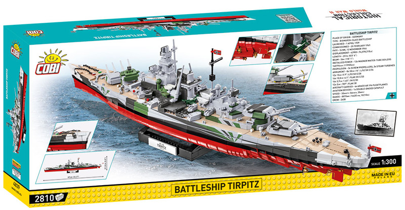COBI Top Ten größte Sets 4839 Battleship Tirpitz Box Rückseite