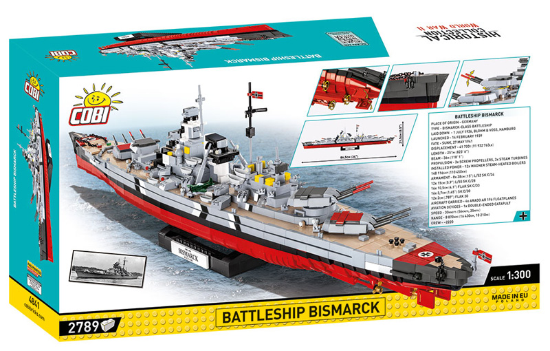 COBI Top Ten größte Sets 4841 Battleship Bismarck Box Rückseite
