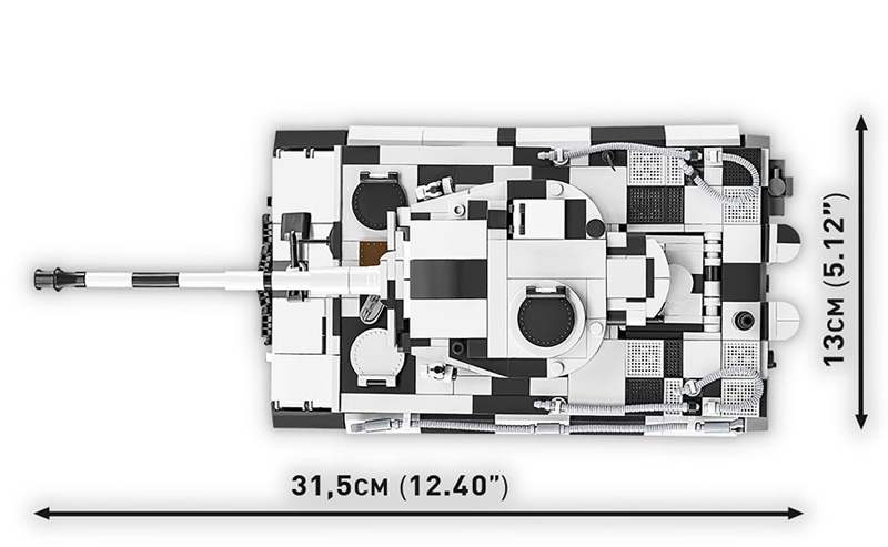 COBI 2586 Limited Edition Panzer VI Tiger Draufsicht Maße
