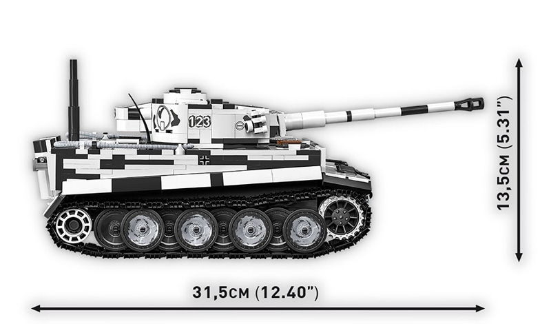 COBI 2586 Limited Edition Panzer VI Tiger Seitenansicht Maße