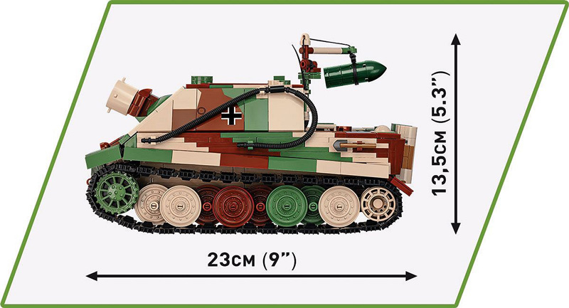 COBI Sturmtiger 2585 38cm Sturmmörser Seitenansicht Maße