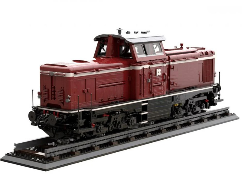BlueBrixx Display Lokomotive V100 dunkelrot 106969 verfügbar Set Seite