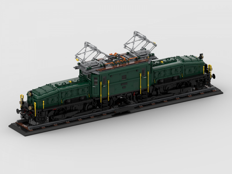 BlueBrixx Display Lokomotive Schweizer Krokodil 107828