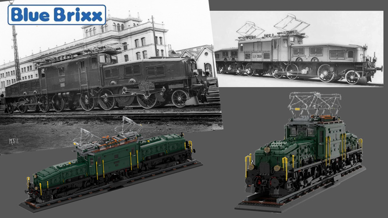 BlueBrixx Display Lokomotive Schweizer Krokodil 107828 Titel