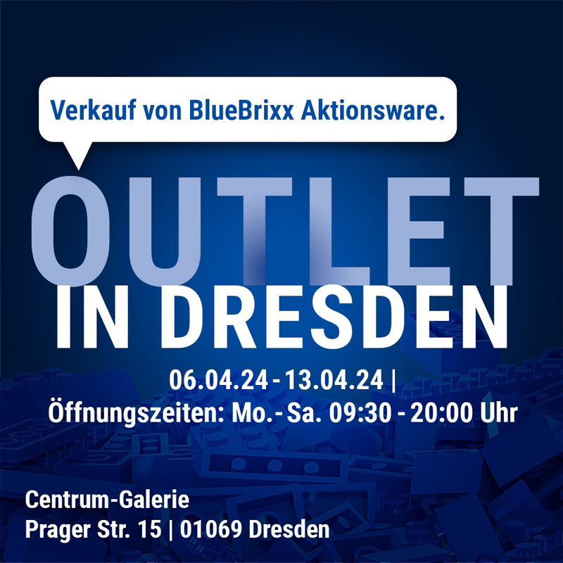 BlueBrixx Outlet Sale Dresden Ankündigung