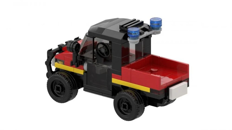 BlueBrixx Feuerwehr ATV auf Transporthänger 107640