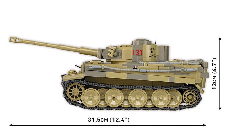 COBI 2588 Panzerkampfwagen VI Tiger 131 Seitenansicht Maße