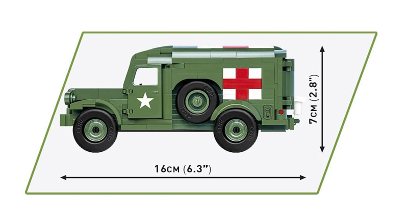 COBI 2257 WC 54 Ambulance D-Day Seite Maße