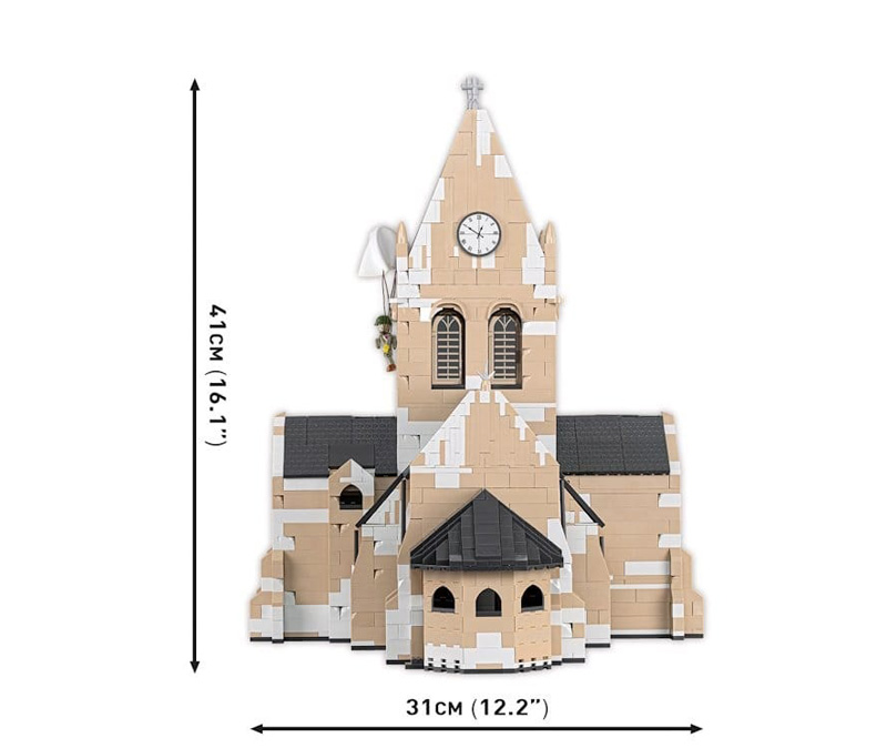 COBI 2299 Kirche Sainte-Mere-Eglise Seitenansicht Maße