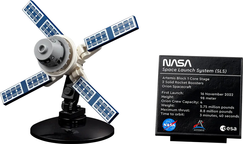 LEGO Nasa Artemis Startrampe 10341 Orion und Typenschild