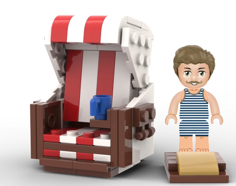 KiddiCraft KC1303 Strandkorb Set mit Figur