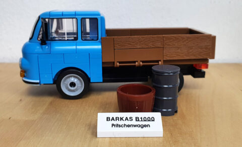COBI Barkas B1000 Pritschenwagen – Camionnette En Briques Bleue – Compatible Avec Marqués Célèbres – Modélisme 1:35