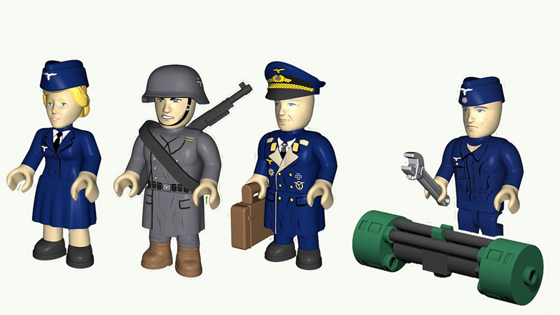 COBI 3134 F-1 Flying Bomb (Fi 103) Limited Edition Minifiguren Collage