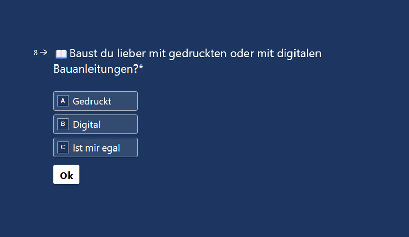 Bluebrixx digitale Bauanleitung Umfrage