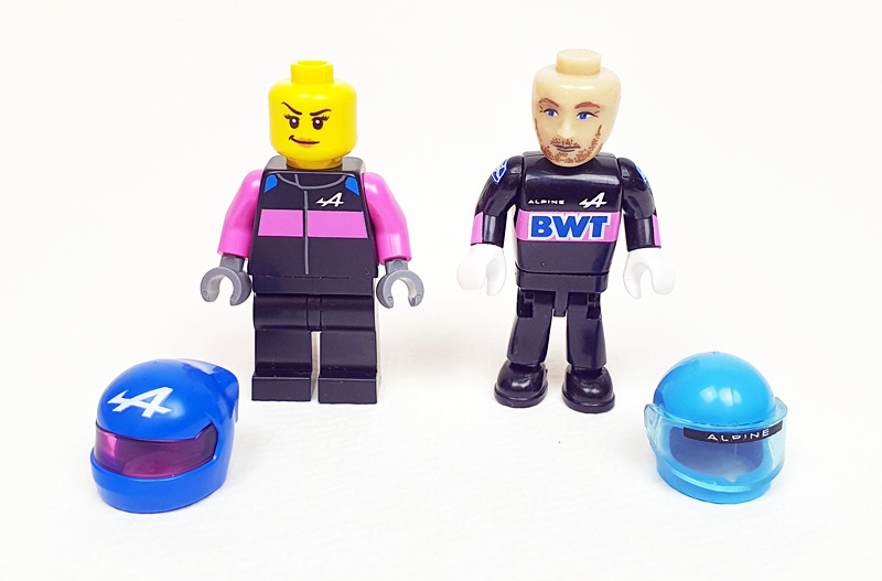 COBI 1684 LEGO 77248 Formel 1 BWT Minifigur Vergleich