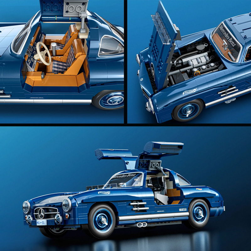 Mattel Brick Shop Hot Wheels Mercedes 300 SL Set Details
