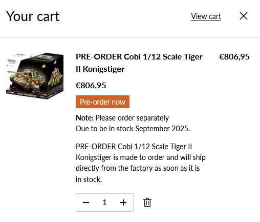 COBI 2808 Königstiger Preorder The Tank Museum