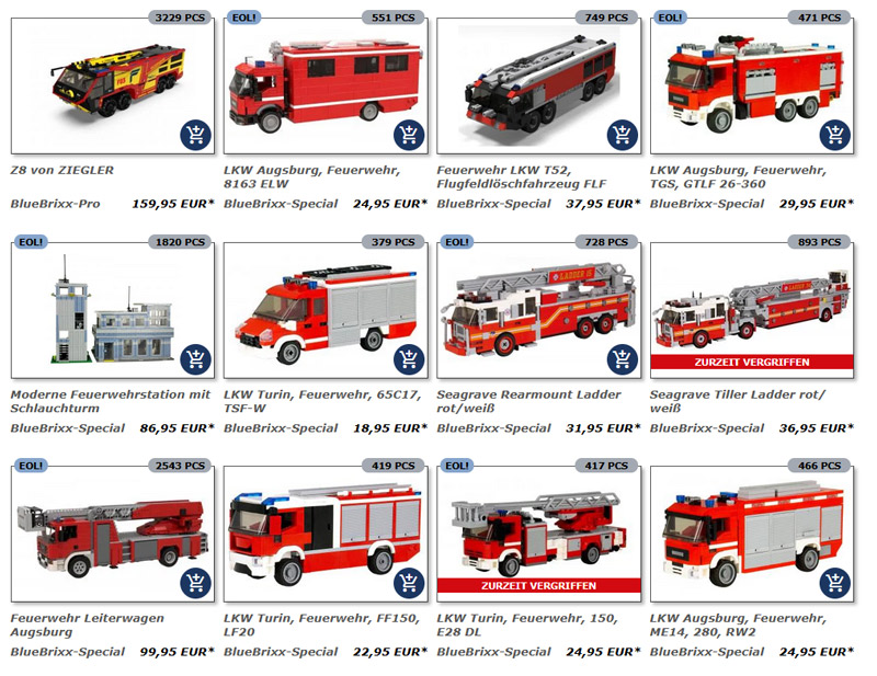 Bluebrixx Feuerwehr Sortiment