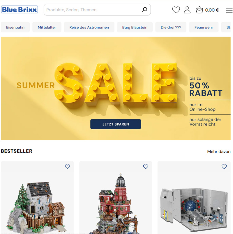 Bluebrixx Onlineshop neu Start